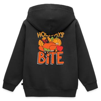 Holidays Bite für die Familie Männer Frauen und - Kinder Premium Organic Zip Hoodie - Schwarz - Hinten - AI Model Kid Male (0cm)