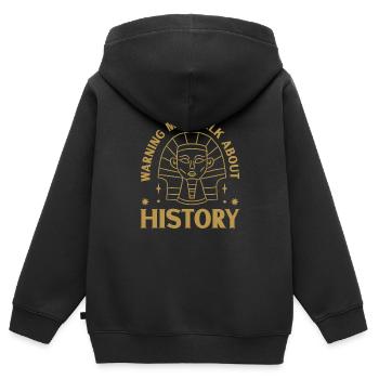 Historien de l’histoire Passionné d’histoire - Sweat Premium à capuche zippé enfant bio - noir - Dos - AI Model Kid Male (0cm)