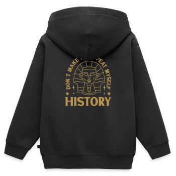 Historien de l’histoire Passionné d’histoire - Sweat Premium à capuche zippé enfant bio - noir - Dos - AI Model Kid Male (0cm)