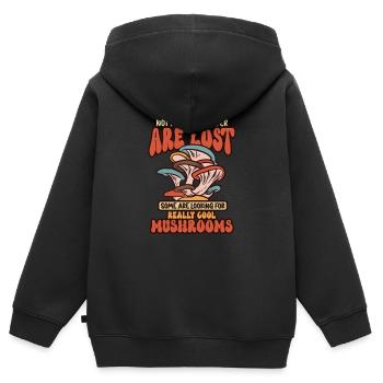 Cueilleur de champignons de Morel Champignon Champignon - Sweat Premium à capuche zippé enfant bio - noir - Dos - AI Model Kid Male (0cm)