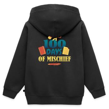 Livres Stylo 100e jour de méfait 100 jours d’école - Sweat Premium à capuche zippé enfant bio - noir - Dos - AI Model Kid Male (0cm)