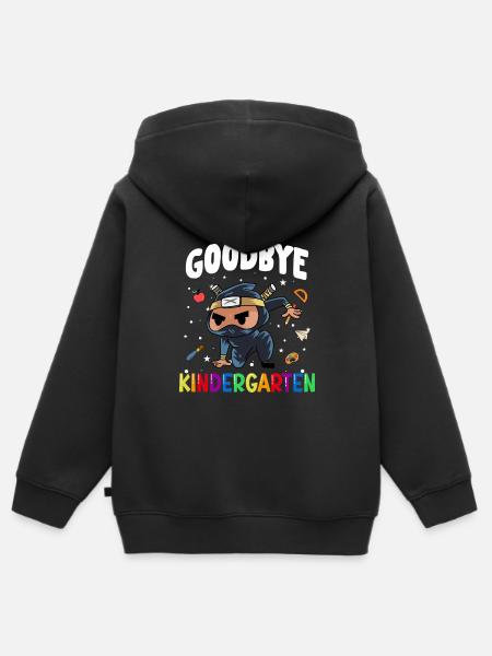 Goodbye Kindergarten Ninja Einschulung Schule - Kinder Premium Organic Zip Hoodie - Schwarz