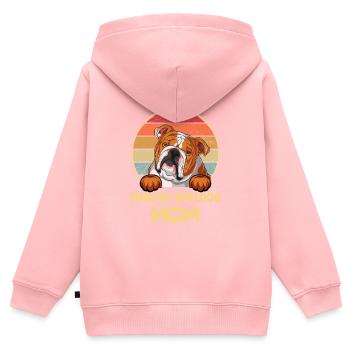 Deutsch Bulldog Dog Dog Propriétaire - Sweat Premium à capuche zippé enfant bio - rose - Dos - AI Model Kid Female (0cm)