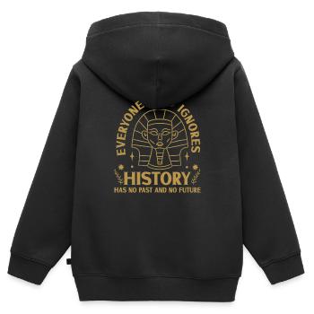 Historien de l’histoire Passionné d’histoire - Sweat Premium à capuche zippé enfant bio - noir - Dos - AI Model Kid Male (0cm)