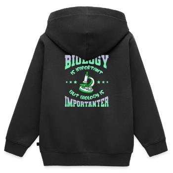 Biologie Biologe Kinder Biologie - Kinder Premium Organic Zip Hoodie - Schwarz - Hinten - AI Model Kid Male (0cm)