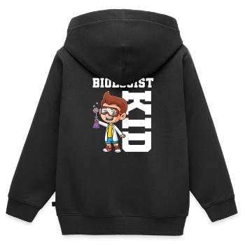 Biologie Biologe Kinder Biologie - Kinder Premium Organic Zip Hoodie - Schwarz - Hinten - AI Model Kid Male (0cm)