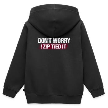 Automechaniker-Werkstatt, Keine Sorge, Ich Habe - Kinder Premium Organic Zip Hoodie - Schwarz - Hinten - AI Model Kid Male (0cm)