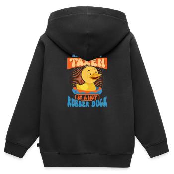 Gummiente Gummienten Entenliebhaber Badezimmer - Kinder Premium Organic Zip Hoodie - Schwarz - Hinten - AI Model Kid Male (0cm)