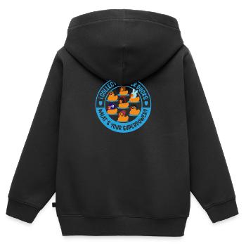 Gummiente Gummienten Entenliebhaber Badezimmer - Kinder Premium Organic Zip Hoodie - Schwarz - Hinten - AI Model Kid Male (0cm)