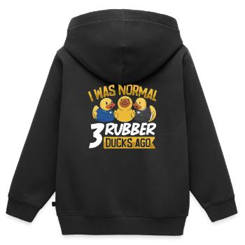 Gummiente Gummienten Entenliebhaber Badezimmer - Kinder Premium Organic Zip Hoodie - Schwarz - Hinten - AI Model Kid Male (0cm)