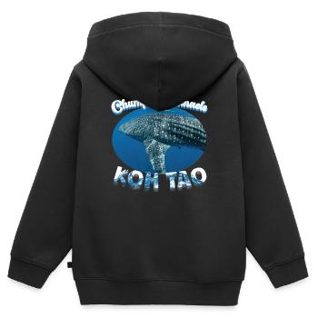 Walhai - Chumpon Pinnacle - Koh Tao - Tauchen - Kinder Premium Organic Zip Hoodie - Schwarz - Hinten - AI Model Kid Male (0cm)