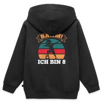 BÄÄM Ich bin 8 Dabbing Geburtstagsshirt 8 Jahre Ju - Kinder Premium Organic Zip Hoodie - Schwarz - Hinten - AI Model Kid Male (0cm)