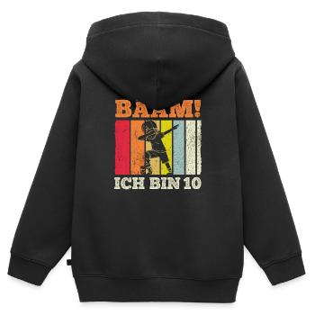 BÄÄM Ich bin 10 Dabbing Geburtstagsshirt 10 Jahre - Kinder Premium Organic Zip Hoodie - Schwarz - Hinten - AI Model Kid Male (0cm)