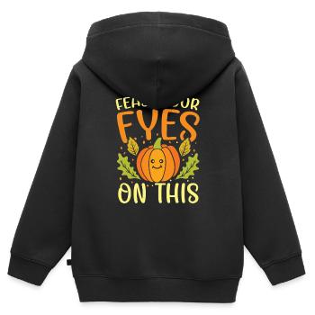 Feast Your Eyes On This - Kinder Premium Organic Zip Hoodie - Schwarz - Hinten - AI Model Kid Male (0cm)