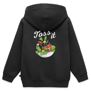 Salat - Kinder Premium Organic Zip Hoodie - Schwarz - Hinten - AI Model Kid Male (0cm)