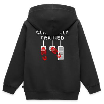 Manuelle Gangschaltung Knüppelschaltung - Kinder Premium Organic Zip Hoodie - Schwarz - Hinten - AI Model Kid Male (0cm)