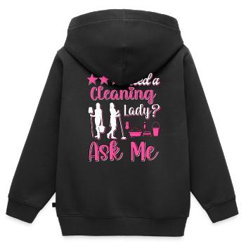 Haushälterin Zimmermädchen Putzfrau - Kinder Premium Organic Zip Hoodie - Schwarz - Hinten - AI Model Kid Male (0cm)