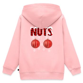 Nüsse Kastanien Weihnachtspaare Passen - Kinder Premium Organic Zip Hoodie - Rosa - Hinten - AI Model Kid Female (0cm)