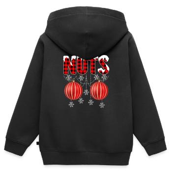 Nüsse Kastanien Weihnachtspaare Passen - Kinder Premium Organic Zip Hoodie - Schwarz - Hinten - AI Model Kid Male (0cm)