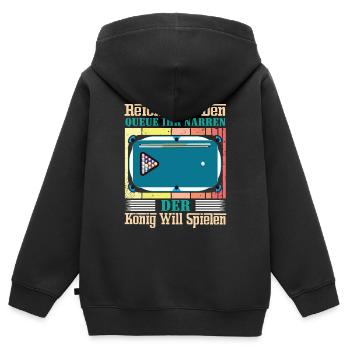 Reicht Mir Den Queue Ihr Narren Billard Pool - Kinder Premium Organic Zip Hoodie - Schwarz - Hinten - AI Model Kid Male (0cm)