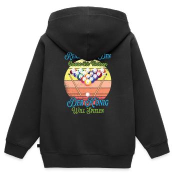 Reicht Mir Den Queue Ihr Narren Billard Pool - Kinder Premium Organic Zip Hoodie - Schwarz - Hinten - AI Model Kid Male (0cm)