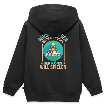 Reicht Mir Den Queue Ihr Narren Billard Pool 9 - Kinder Premium Organic Zip Hoodie - Schwarz - Hinten - AI Model Kid Male (0cm)
