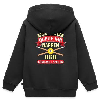 Reicht Mir Den Queue Ihr Narren Billard Pool - Kinder Premium Organic Zip Hoodie - Schwarz - Hinten - AI Model Kid Male (0cm)