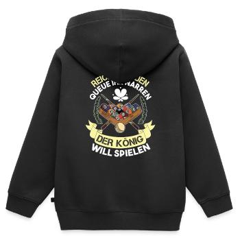 Reicht Mir Den Queue Ihr Narren Billard Pool - Kinder Premium Organic Zip Hoodie - Schwarz - Hinten - AI Model Kid Male (0cm)