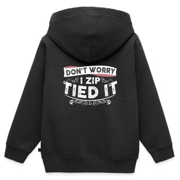 Mach Dir Keine Sorgen, Dass Ich IT Garage - Kinder Premium Organic Zip Hoodie - Schwarz - Hinten - AI Model Kid Male (0cm)