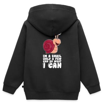 Je suis un escargot - Sweat Premium à capuche zippé enfant bio - noir - Dos - AI Model Kid Male (0cm)
