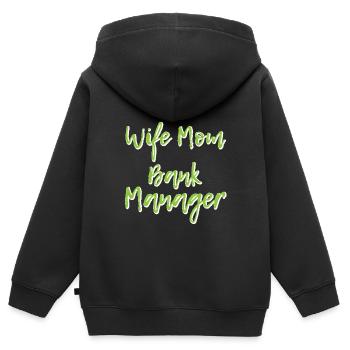 Épouse Maman Directeur de banque 4 - Sweat Premium à capuche zippé enfant bio - noir - Dos - AI Model Kid Male (0cm)