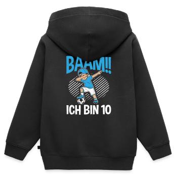 BÄÄM Ich bin 10 Dabbing Geburtstagsshirt 10 Jahre - Kinder Premium Organic Zip Hoodie - Schwarz - Hinten - AI Model Kid Male (0cm)