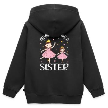 Promoted to Big Sis Princess Mummy Got Me A Sister - Kinder Premium Organic Zip Hoodie - Schwarz - Hinten - AI Model Kid Male (0cm)