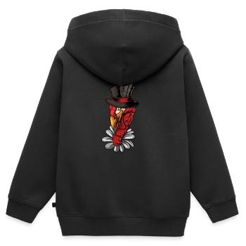 Action de grâce - Sweat Premium à capuche zippé enfant bio - noir - Dos - AI Model Kid Male (0cm)