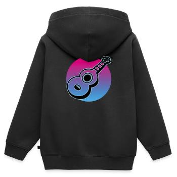 Ukuleles Vitage - Kids Premium Organic Zip-up Hoodie - black - Back - AI Model Kid Male (0cm)