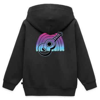 Ukuleles Vitage - Kids Premium Organic Zip-up Hoodie - black - Back - AI Model Kid Male (0cm)