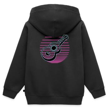 Ukuleles Vitage - Kids Premium Organic Zip-up Hoodie - black - Back - AI Model Kid Male (0cm)