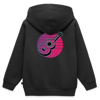 Ukuleles Vitage - Kids Premium Organic Zip-up Hoodie - black - Back - AI Model Kid Male (0cm)