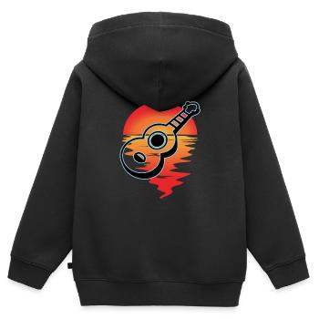 Ukuleles Vitage - Kids Premium Organic Zip-up Hoodie - black - Back - AI Model Kid Male (0cm)
