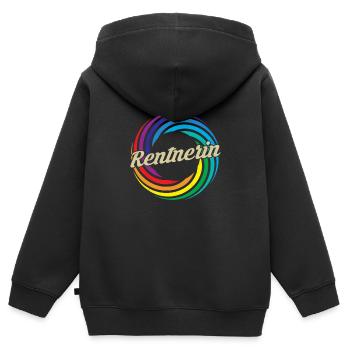 Rentnerin 2023 - Kinder Premium Organic Zip Hoodie - Schwarz - Hinten - AI Model Kid Male (0cm)