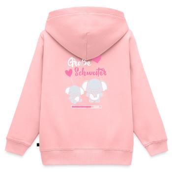 Große Schwester Lädt - Kinder Premium Organic Zip Hoodie - Rosa - Hinten - AI Model Kid Female (0cm)