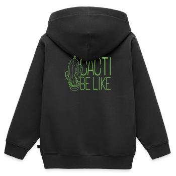 Cactus Jardin Cactus - Sweat Premium à capuche zippé enfant bio - noir - Dos - AI Model Kid Male (0cm)