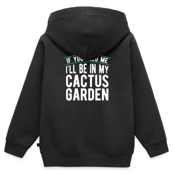 Cactus Jardin Cactus - Sweat Premium à capuche zippé enfant bio - noir - Dos - AI Model Kid Male (0cm)
