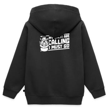 Cactus Jardin Cactus - Sweat Premium à capuche zippé enfant bio - noir - Dos - AI Model Kid Male (0cm)