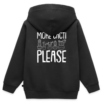 Cactus Jardin Cactus - Sweat Premium à capuche zippé enfant bio - noir - Dos - AI Model Kid Male (0cm)