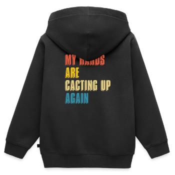 Cactus Jardin Cactus - Sweat Premium à capuche zippé enfant bio - noir - Dos - AI Model Kid Male (0cm)