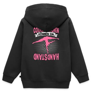 Handstände Handstand Turnerin Damen Mädchen - Kinder Premium Organic Zip Hoodie - Schwarz - Hinten - AI Model Kid Male (0cm)