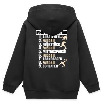 Fussballer Fussball Fan Fußballer Fußball - Kinder Premium Organic Zip Hoodie - Schwarz - Hinten - AI Model Kid Male (0cm)