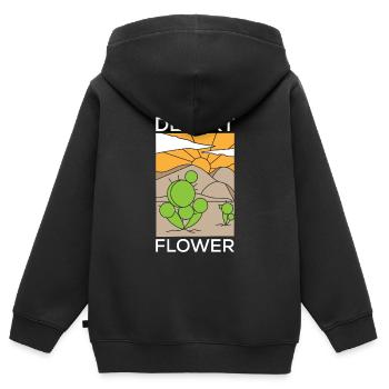 Cactus Jardin Cactus - Sweat Premium à capuche zippé enfant bio - noir - Dos - AI Model Kid Male (0cm)