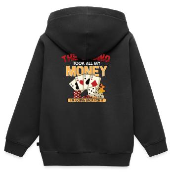 Poker Casino Poker Player Gambling Roulette Gift - Kinder Premium Organic Zip Hoodie - Schwarz - Hinten - AI Model Kid Male (0cm)